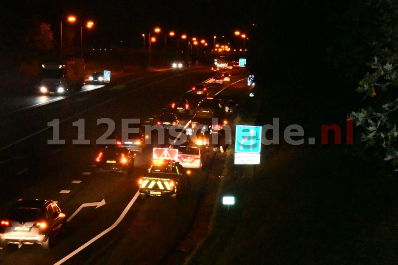 Aanrijding op A35 bij Enschede zorgt voor file