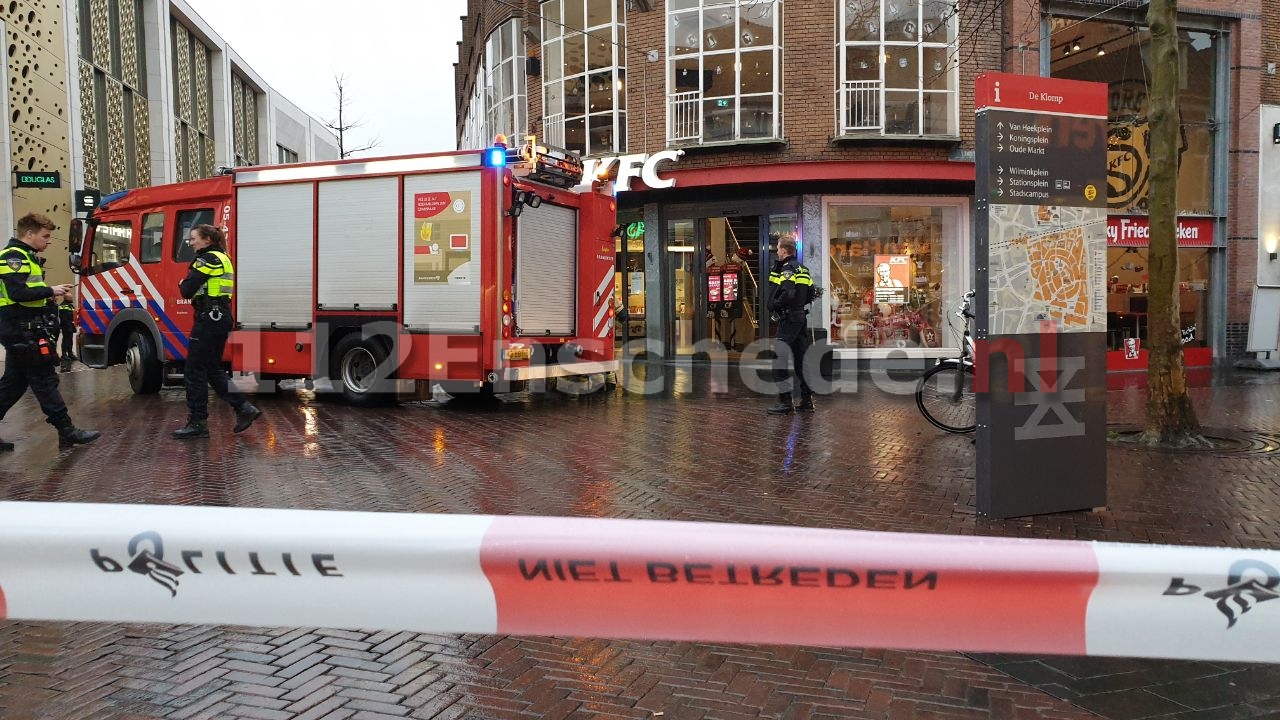 Brand bij KFC centrum Enschede