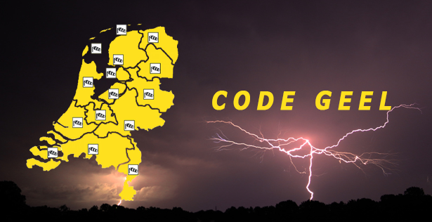 KNMI: Code geel voor onweersbuien met hagel en mogelijk zware windstoten
