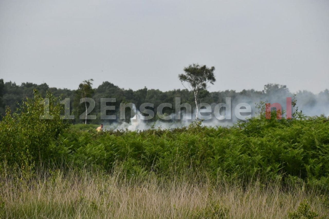 Veenbrand op grens bij Enschede-Zuid: 10.000 vierkante meter in brand