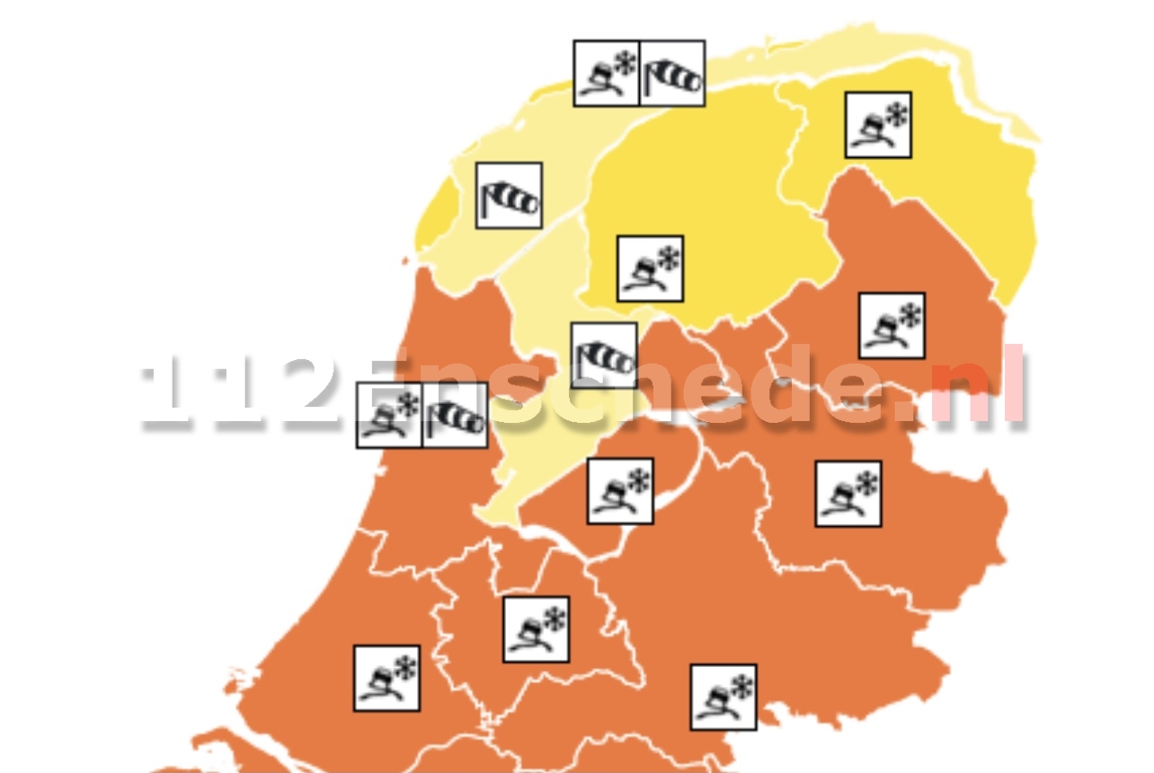 KNMI: Zondag code oranje wegens sneeuwval